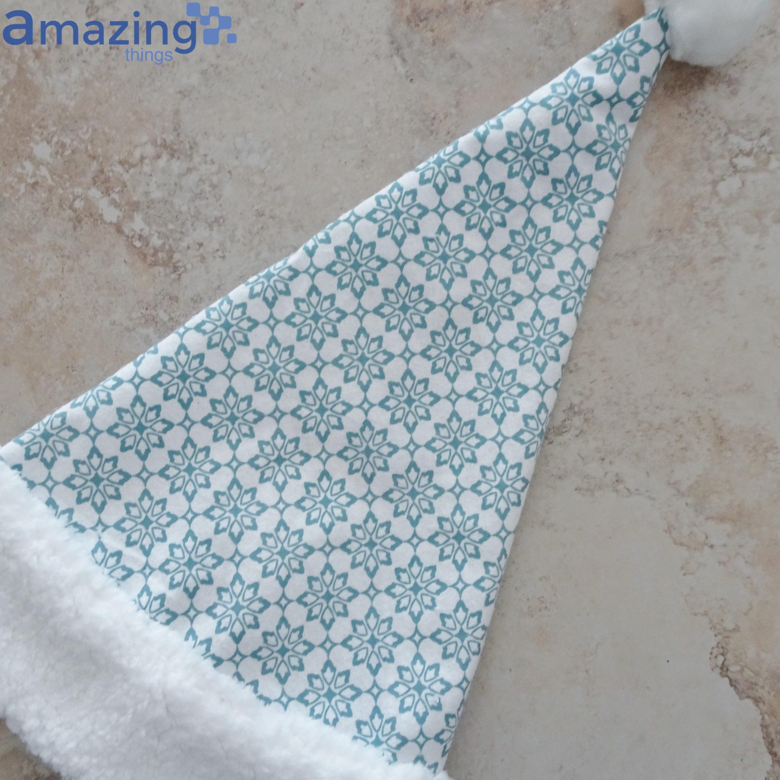 Blue Snowflake Flannel Christmas Santa Hat For Adult And Child image Blue Snowflake Flannel Christmas Santa Hat For Adult And Child Product Photo 5