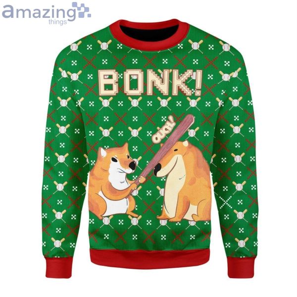 Bonk Funny Dog Christmas Ugly Sweater Product Photo 1