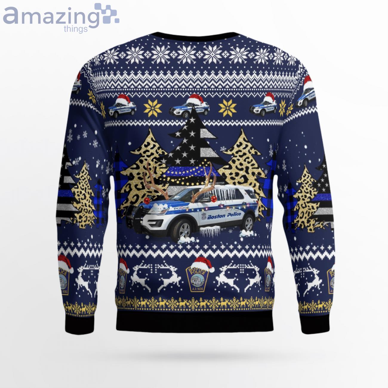 Boston Police Department Bpd Ford Police Interceptor Utility ChristmasSweater image Boston Police Department Bpd Ford Police Interceptor Utility ChristmasSweater Product Photo 3