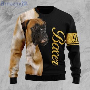 Boxer Half Cool Dog Lover Ugly Christmas Sweater Product Photo 1