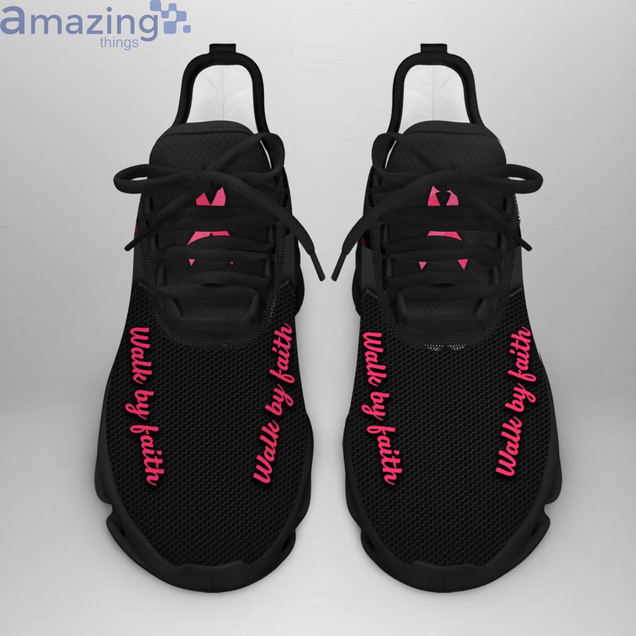 Breast Cancer Awareness Walk By Faith Max Soul Replica Black Sneaker Product Photo 2
