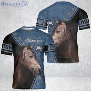 Brown Horse 3D T-Shirt Stallion Arabian Horse Love 3D T-Shirt Horse Product Photo 3