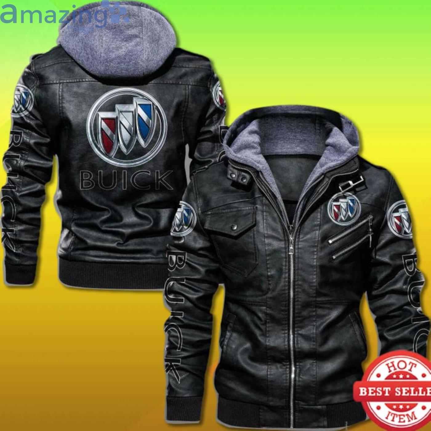 Buick Symbol Print 2D Leather Jacket Product Photo 1