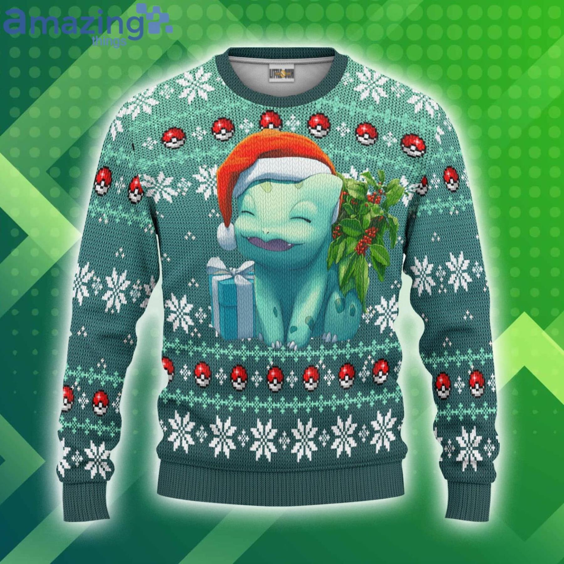 Bulbasaur Ugly Christmas Sweater Pokemon Custom Product Photo 1