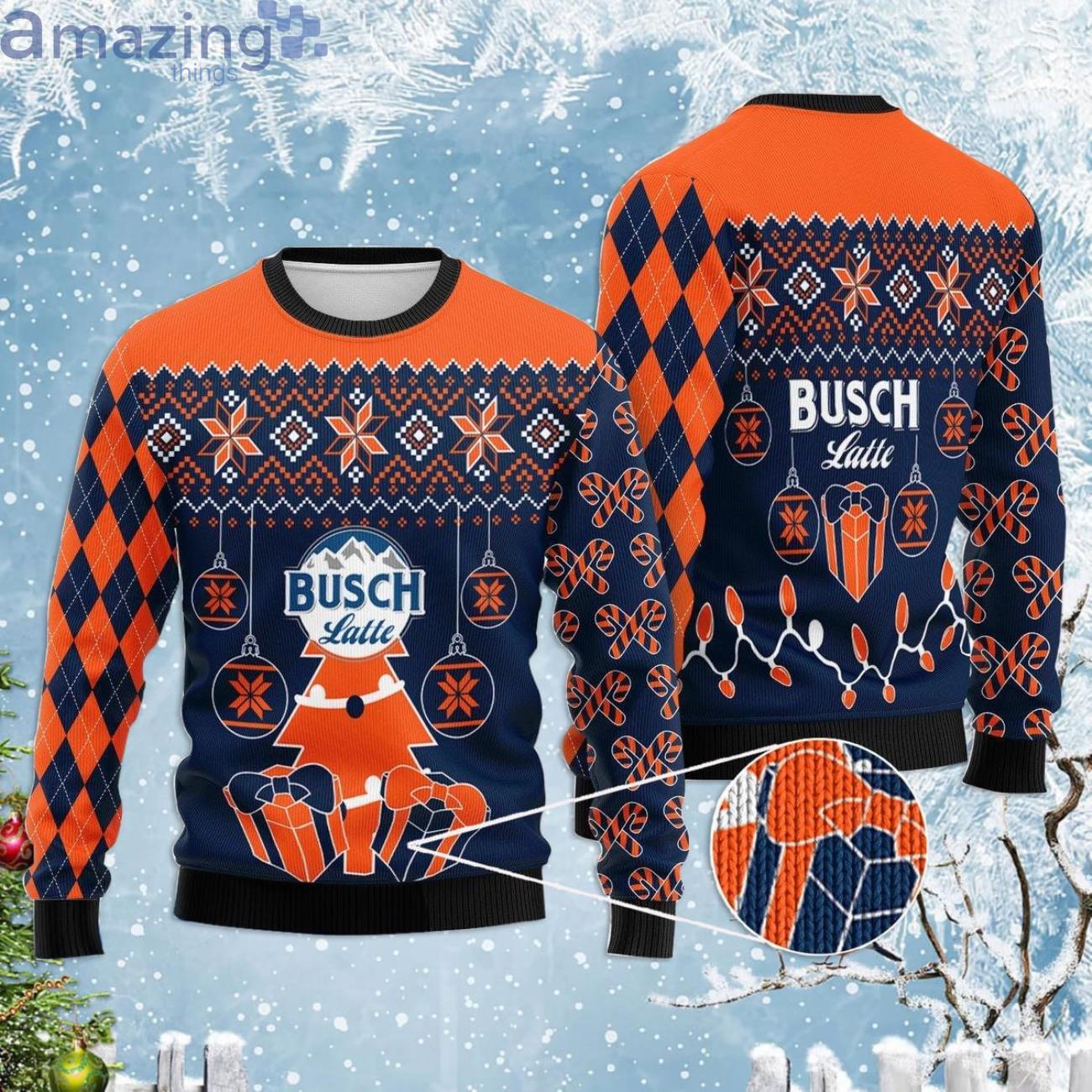 Busch Latte Christmas Gift Ugly Christmas Sweater Product Photo 1 Busch Latte Christmas Gift Ugly Christmas Sweater Product Photo 1