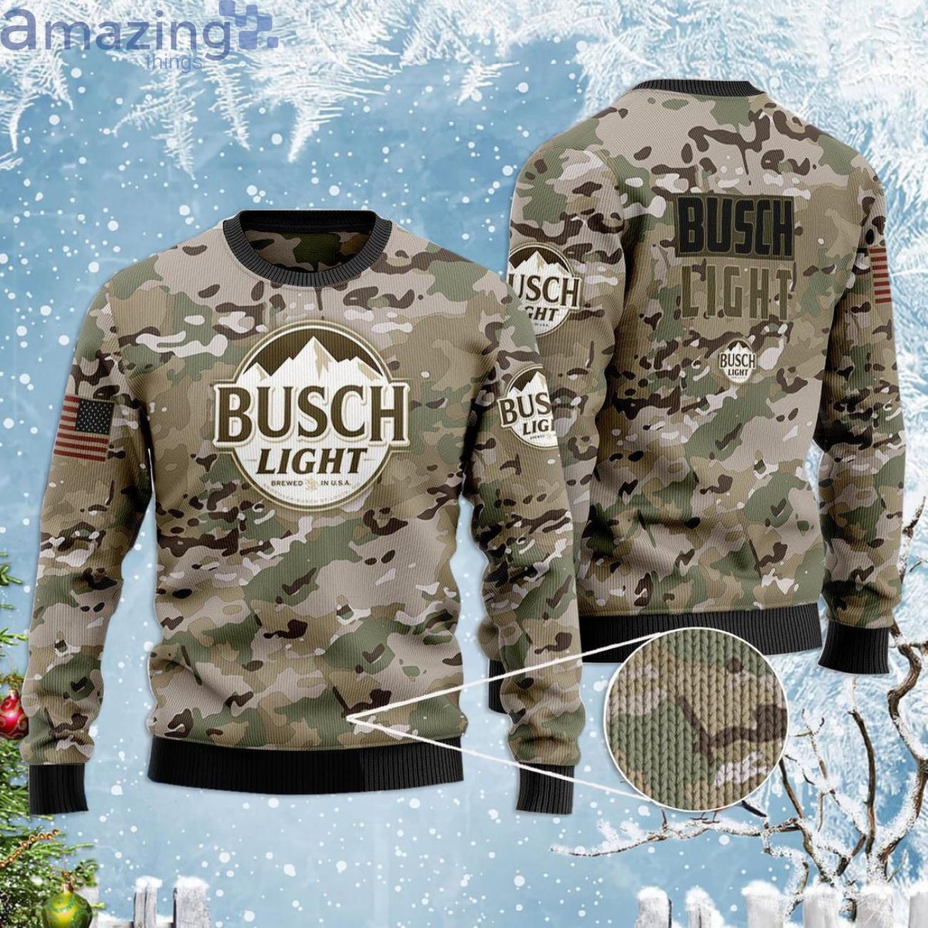 Busch Light Camo Beer Lover Ugly Christmas Sweater Product Photo 1