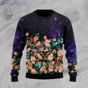 Butterfly And Flowers Butterfly Lover Ugly Christmas Sweater Product Photo 1