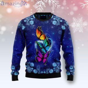 Butterfly Galaxy Beautiful Cute Gift Ugly Christmas Sweater Product Photo 1