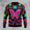 Butterfly Tie Dye Colorful Cute Gift Ugly Christmas Sweater