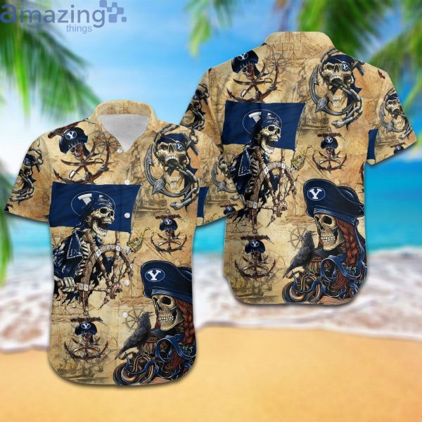 BYU Cougars Pirates Fans Pirates Skull Hawaiian Shirtproduct photo 1