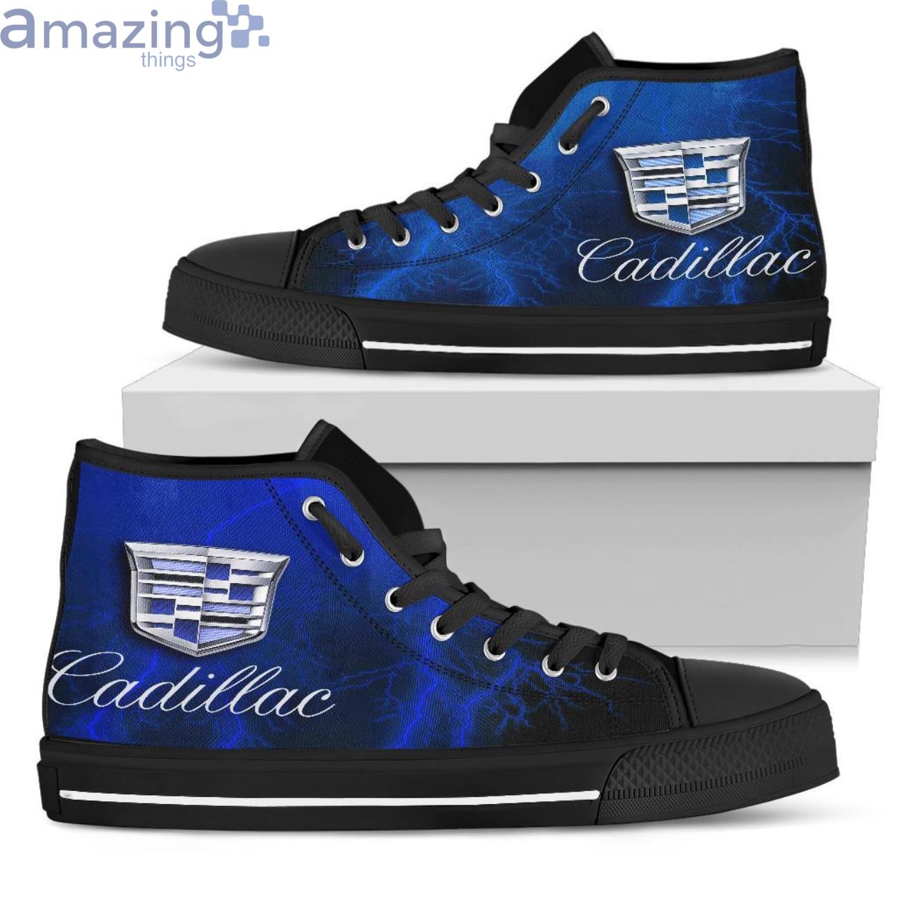 Cadillac Thunder and Lightning Blue High Top Shoes Product Photo 1