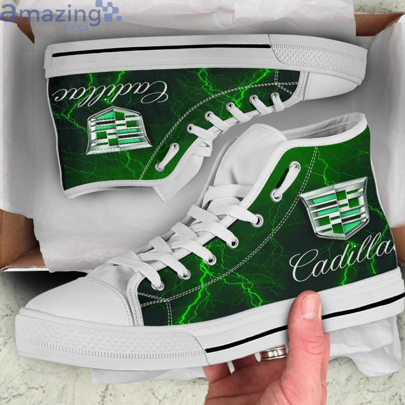 Cadillac Thunder and Lightning Green High Top Shoes image Cadillac Thunder and Lightning Green High Top Shoes Product Photo 2