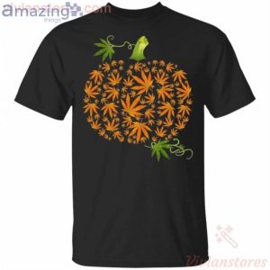Cannabis Weed Pumpkin Halloween Funny T-Shirt Product Photo 1