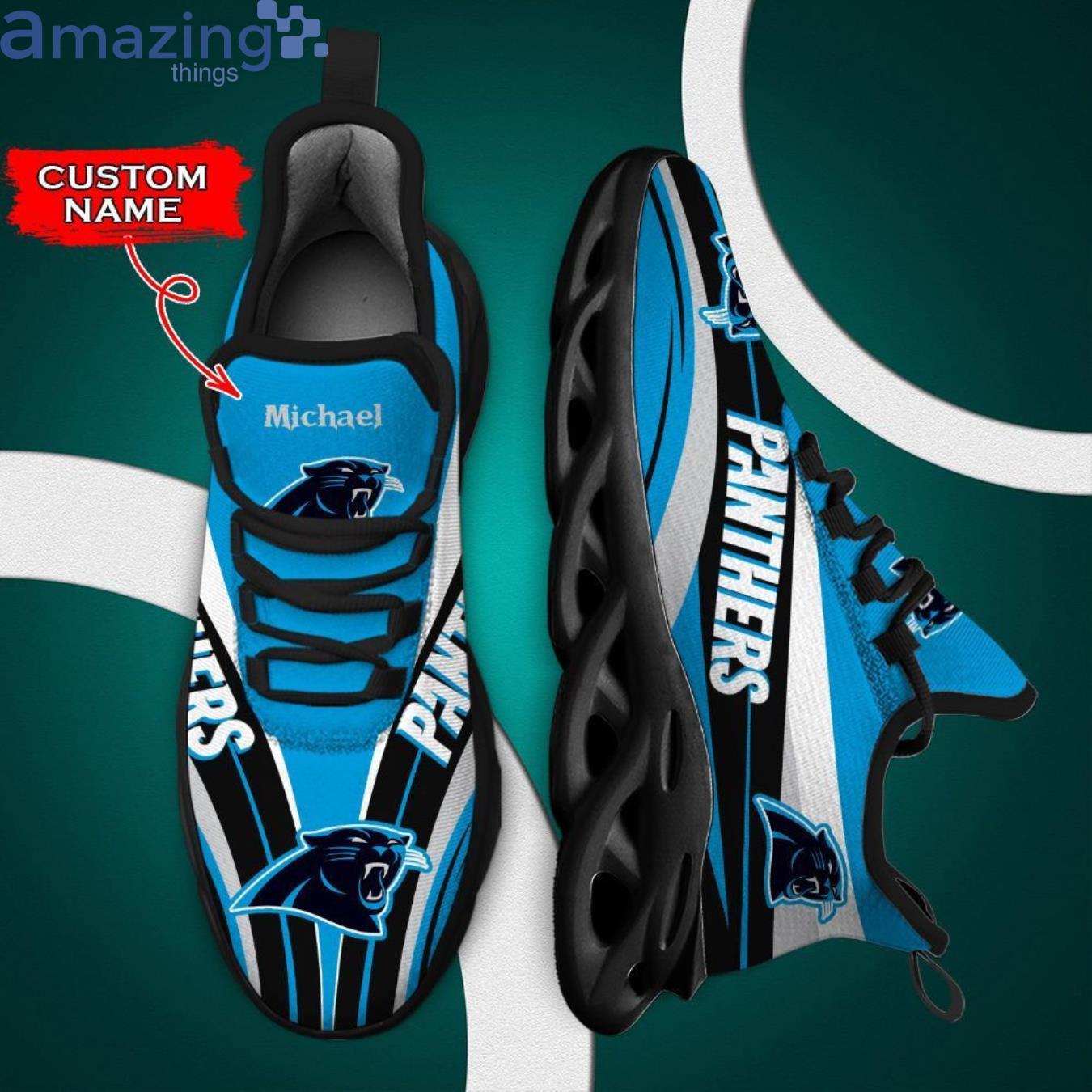 Carolina Panthers Max Soul Sneaker Personalized Name Product Photo 2