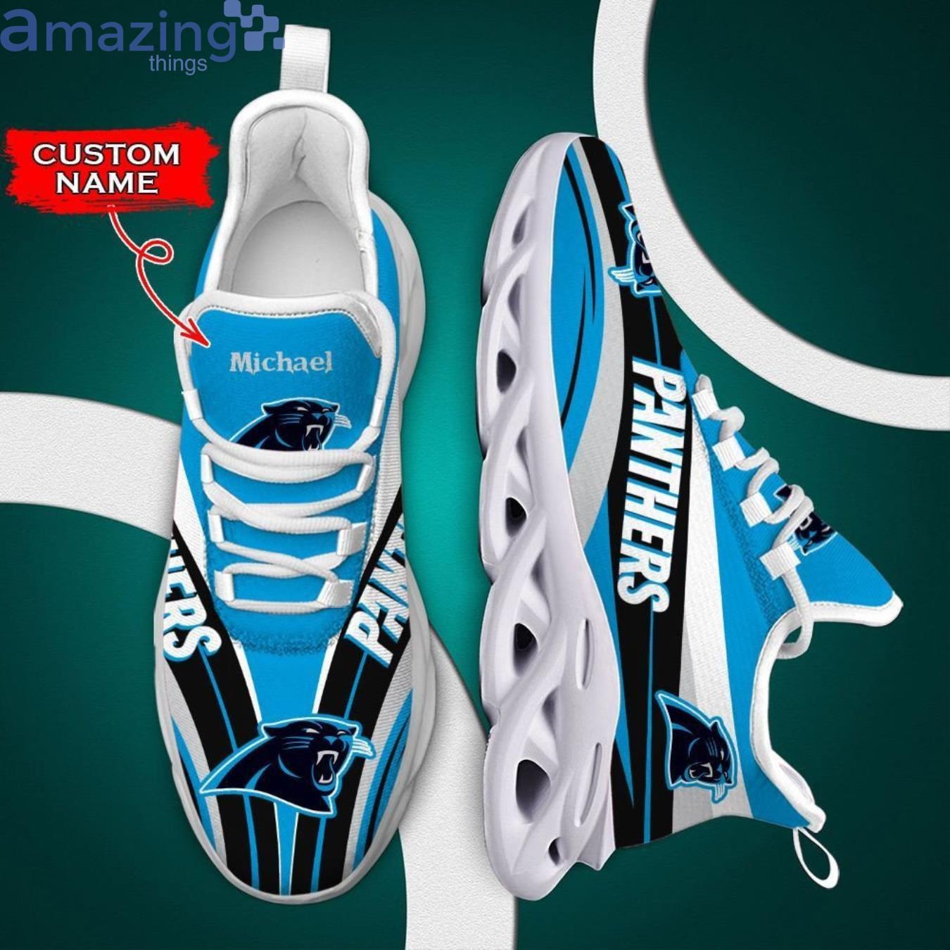 Carolina Panthers Max Soul Sneaker Personalized Name Product Photo 1