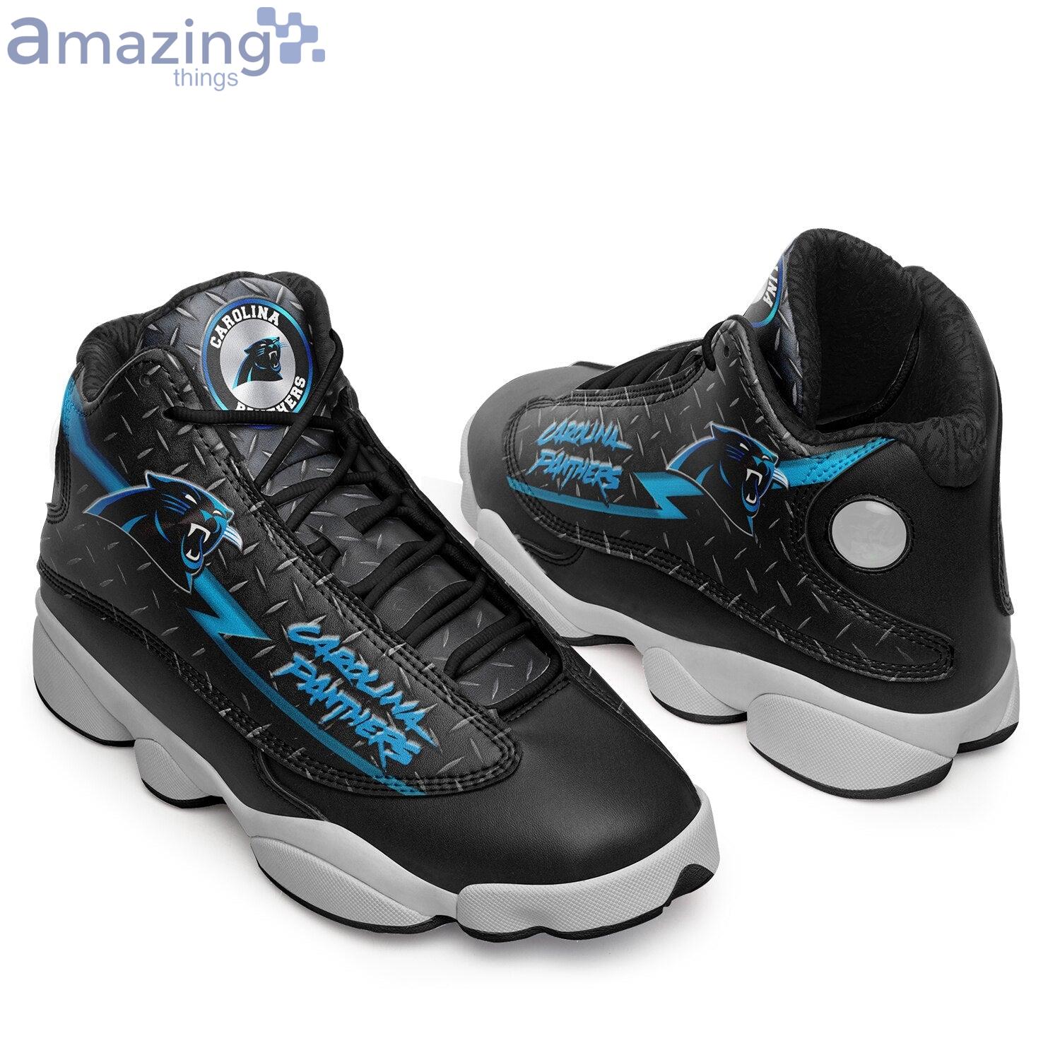 Carolina Panthers Team Air Jordan 13 Sneaker Shoes image Carolina Panthers Team Air Jordan 13 Sneaker Shoes Product Photo 2