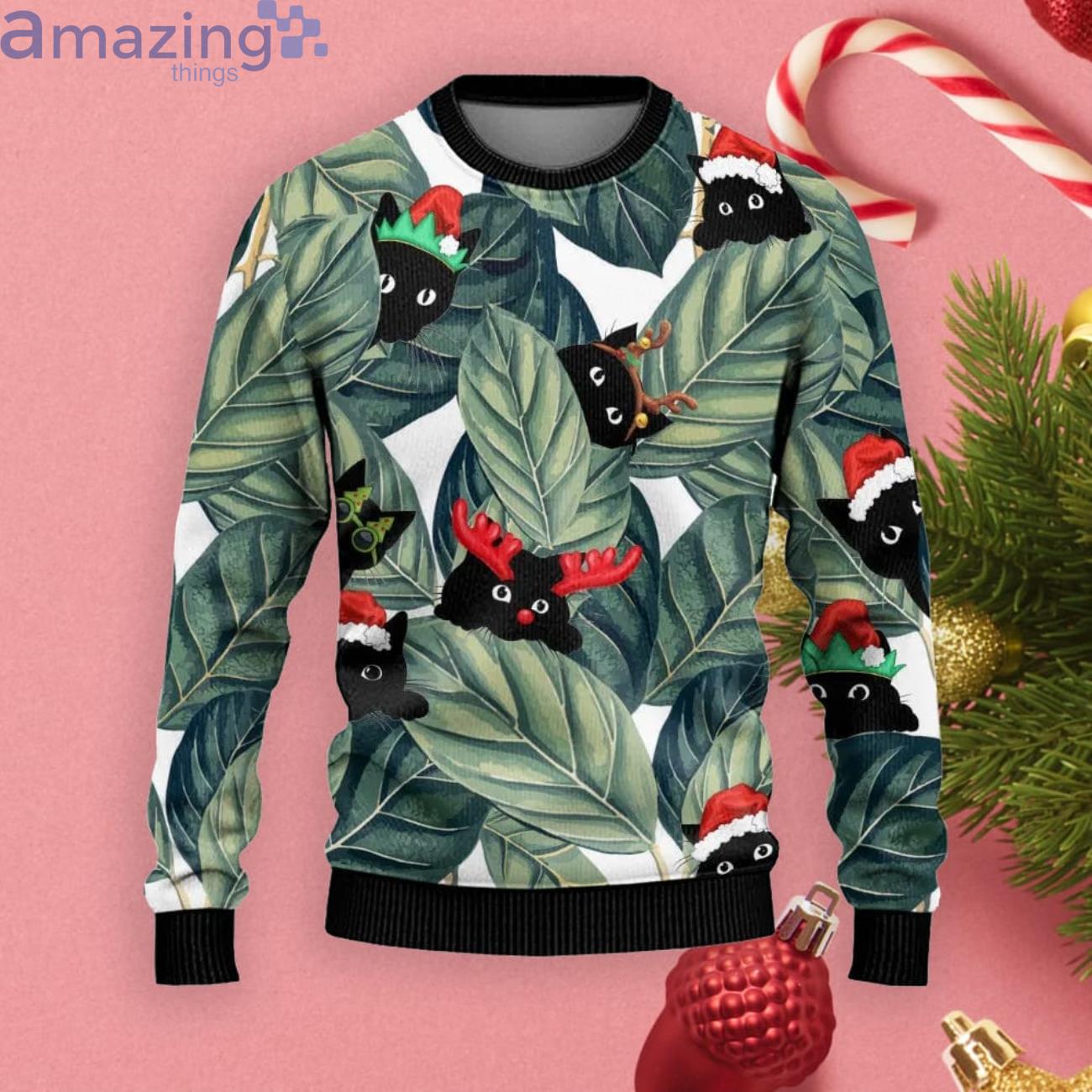 Cat Christmas Gift Hawaii Ugly Christmas Sweater Product Photo 1 Cat Christmas Gift Hawaii Ugly Christmas Sweater Product Photo 1