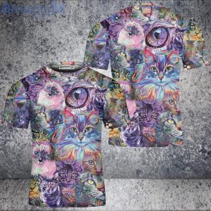 Cat Colorful Hawaii Unisex 3D T-Shirt For Cat Lover Product Photo 1