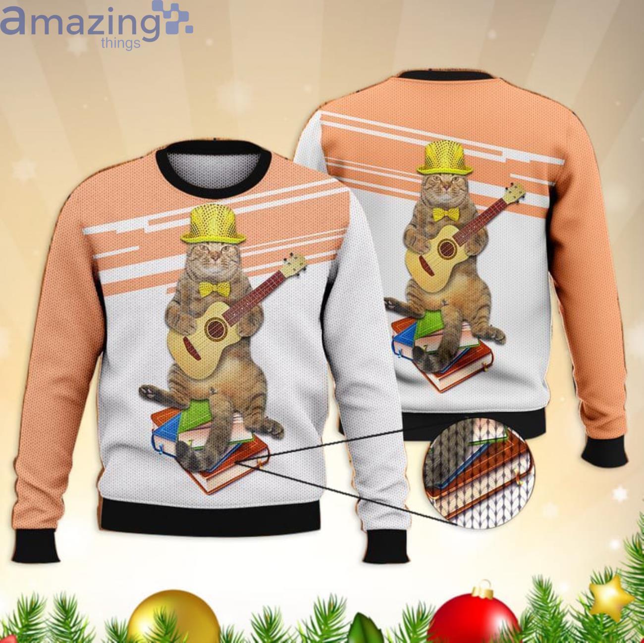 Cat Guitar All Over Printed For Cat Lovers 3D Sweater Product Photo 1