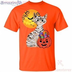 Cat In Mummy Halloween Funny T-Shirt Product Photo 2