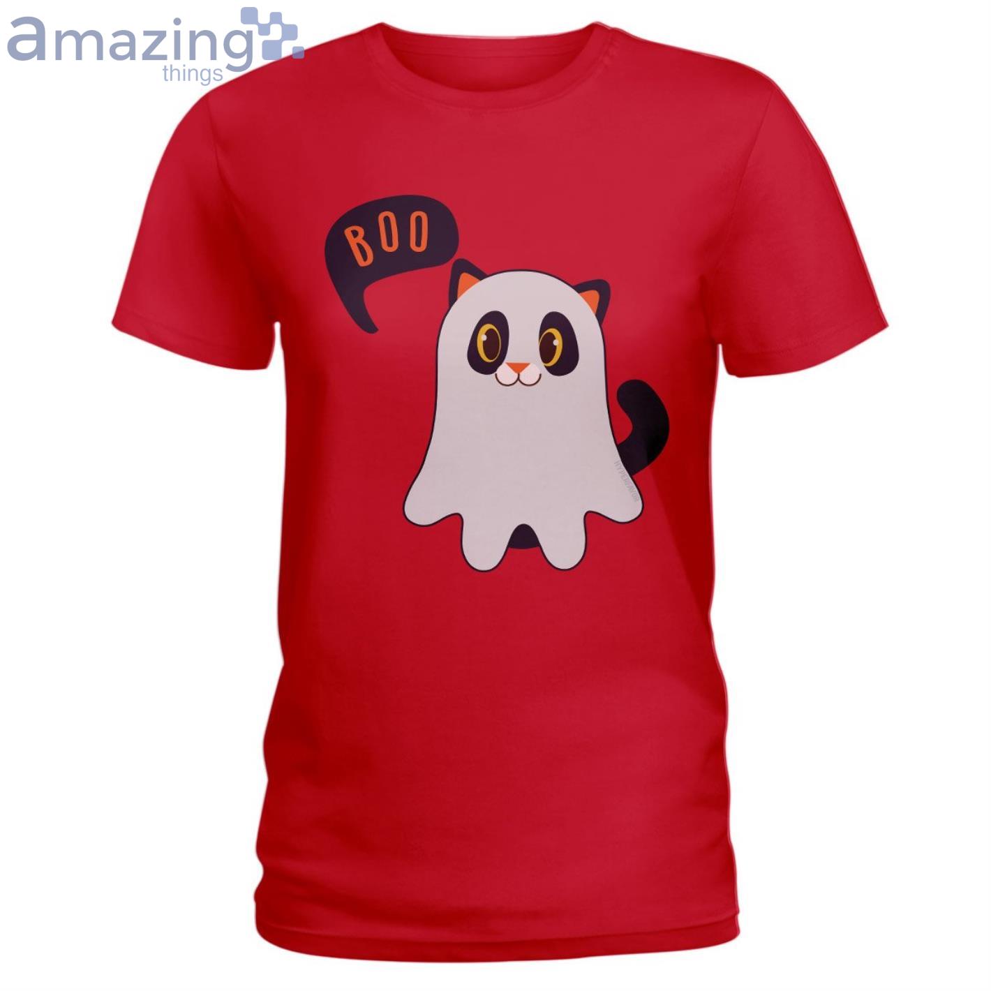 Cat Says Boo Halloween Lovely T Shirt image Cat Says Boo Halloween Lovely T-Shirt Product Photo 3