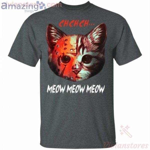 Ch Ch Ch Meow Meow Meow Jason Voorhees Cat Funny T-Shirt Product Photo 2