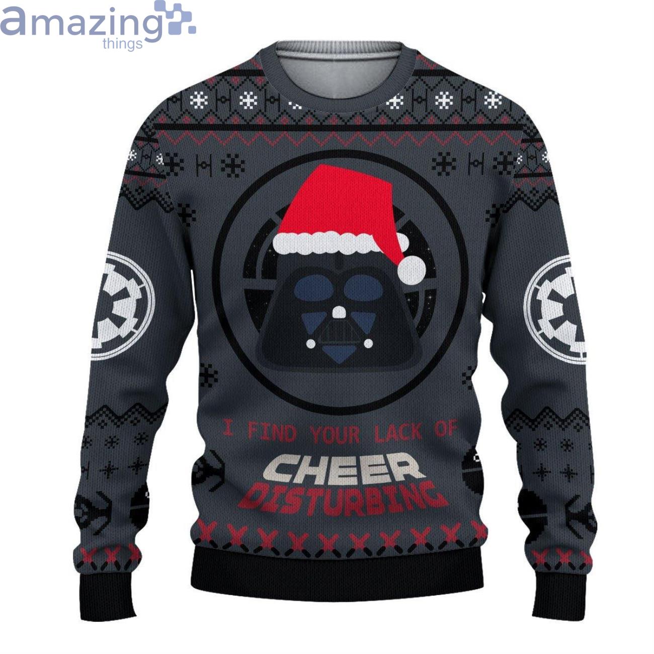 Cheer Lego Darth Vader Santa Hat Ugly Christmas Sweater Product Photo 1