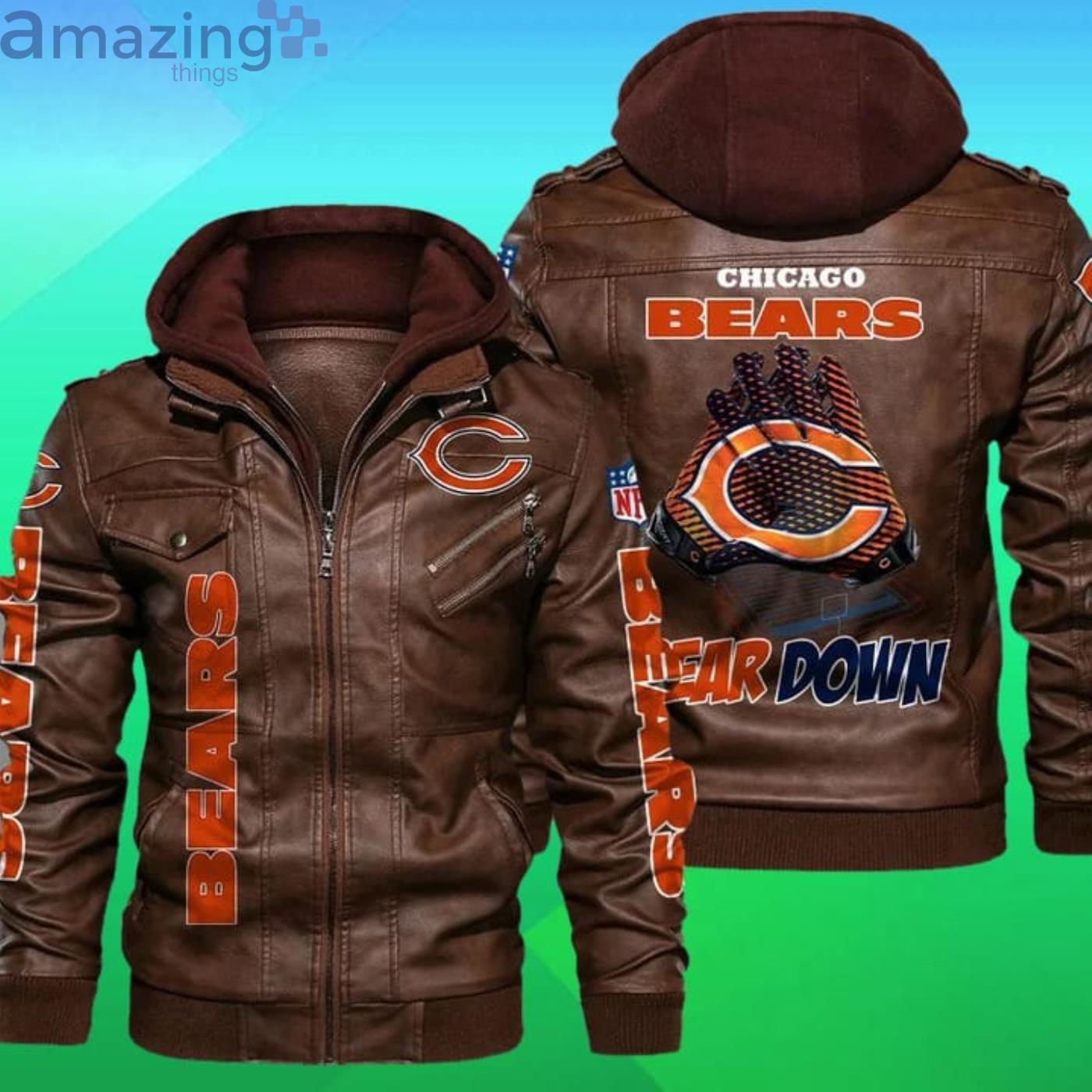 Chicago Bears Nfl Bear Down 2D Leather Jacket