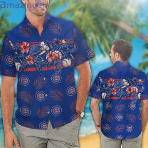 Chicago Cubs Fans Tropical Flower Hawaiian Shirt For Men Women image Chicago Cubs Fans Tropical Flower Hawaiian Shirt For Men Womenproduct photo 2