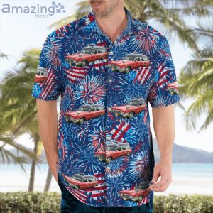 Chicago Fire Department 1970 Cadillac Ambulance 4Th Of July Hawaiian Shirt Product Photo 3