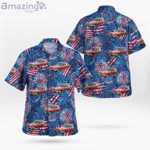 Chicago Fire Department 1970 Cadillac Ambulance 4Th Of July Hawaiian Shirt Product Photo 1