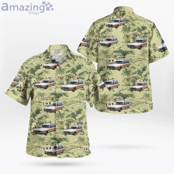 Chicago Llinois 1969 Cadillac Superior Ambulance Service Hawaiian Shirt Product Photo 1