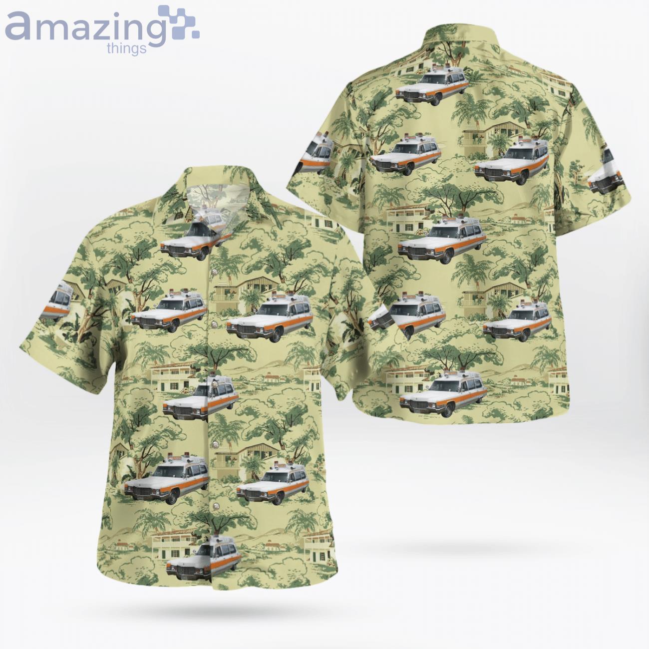 Chicago Llinois 1969 Cadillac Superior Ambulance Service Hawaiian Shirt image Chicago Llinois 1969 Cadillac Superior Ambulance Service Hawaiian Shirt Product Photo 1 Product photo 1