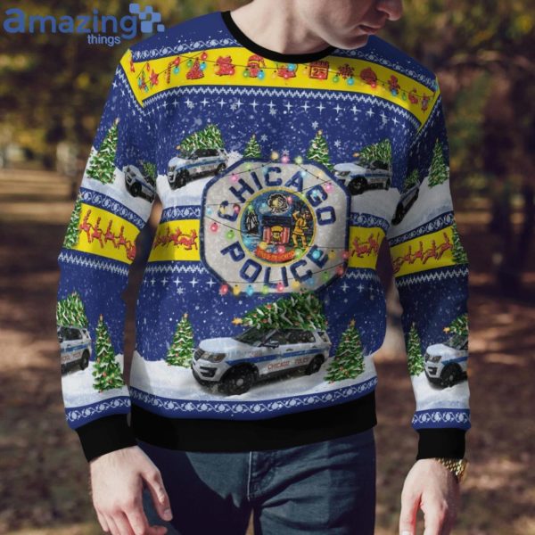 Chicago Police Ford Police Interceptor Utility ChristmasSweater Product Photo 4
