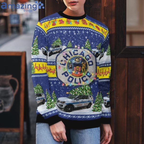 Chicago Police Ford Police Interceptor Utility ChristmasSweater Product Photo 5