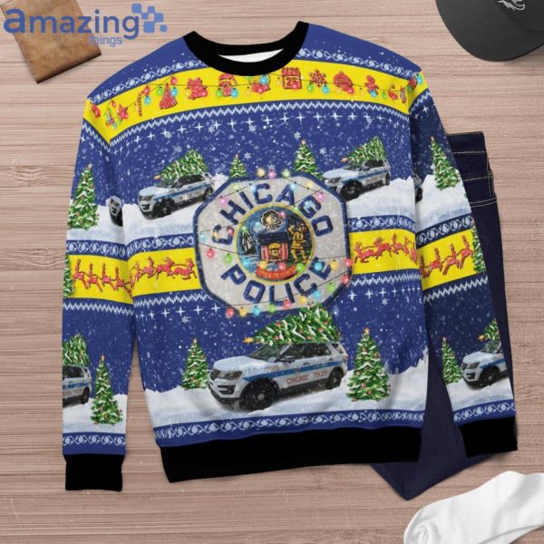 Chicago Police Ford Police Interceptor Utility ChristmasSweater Product Photo 6