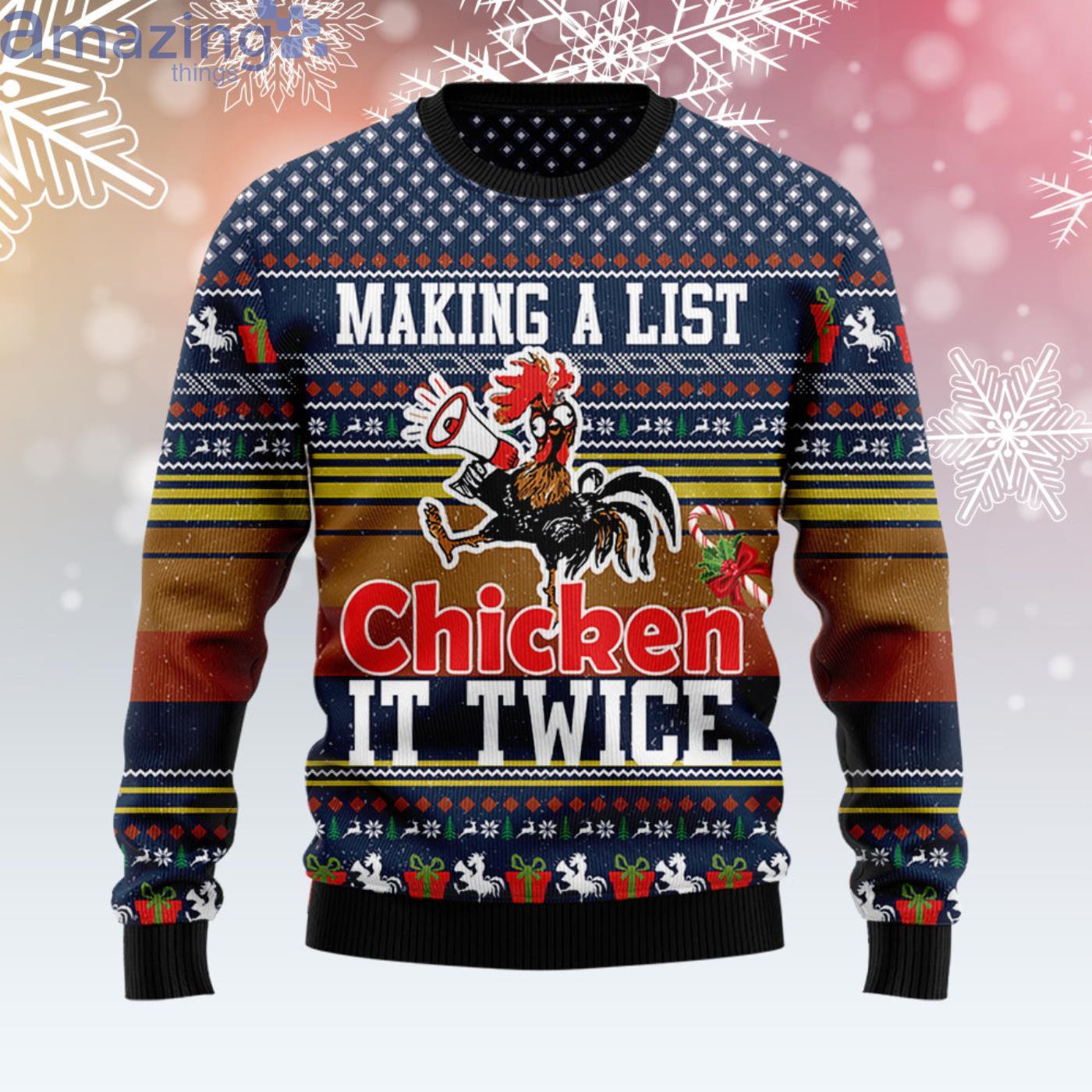 Chicken It Twice Christmas Ugly Sweater image Chicken It Twice Christmas Ugly Sweater Product Photo 3