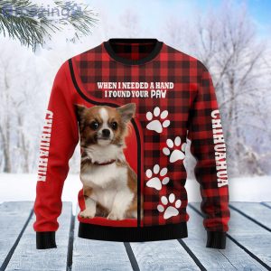 Chihuahua Paw Dog Lover Ugly Christmas Sweater Product Photo 1