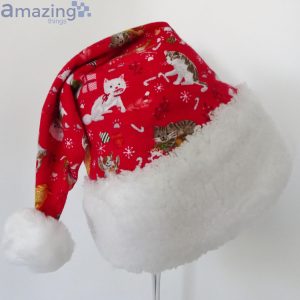 Christmas Cats Cute Pattern Christmas Santa Hat For Adult And Child Product Photo 2