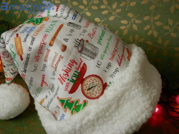 Christmas Cookie Baking Pattern Christmas Santa Hat For Adult And Child Product Photo 4