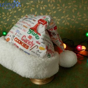 Christmas Cookie Baking Pattern Christmas Santa Hat For Adult And Child Product Photo 1