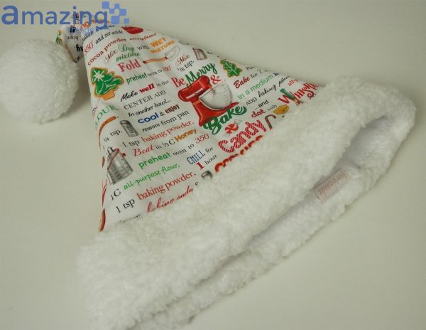 Christmas Cookie Baking Pattern Christmas Santa Hat For Adult And Child Product Photo 5