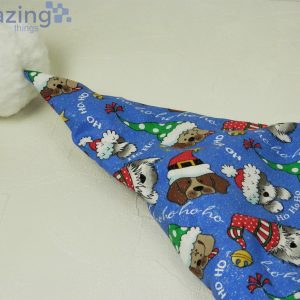 Christmas Dogs Hohoho Pattern Blue Christmas Santa Hat For Adult And Child Product Photo 3