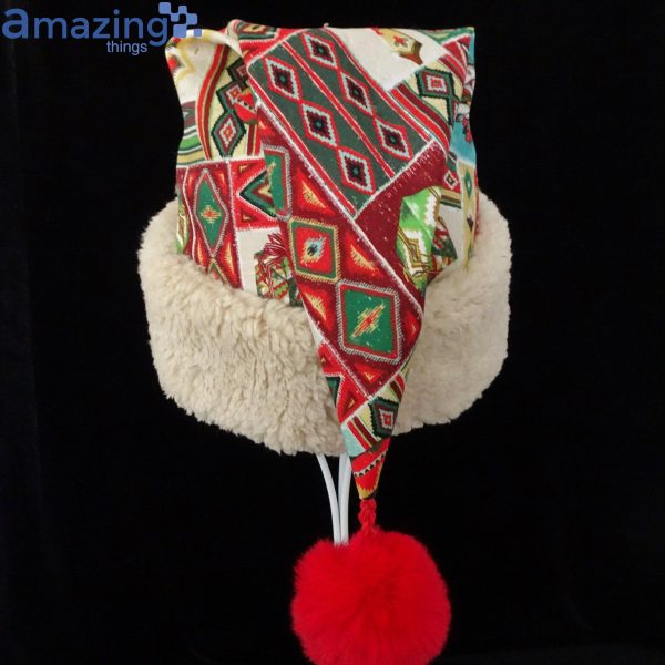 Christmas Fabric Pattern Christmas Santa Hat For Adult And Child Product Photo 3
