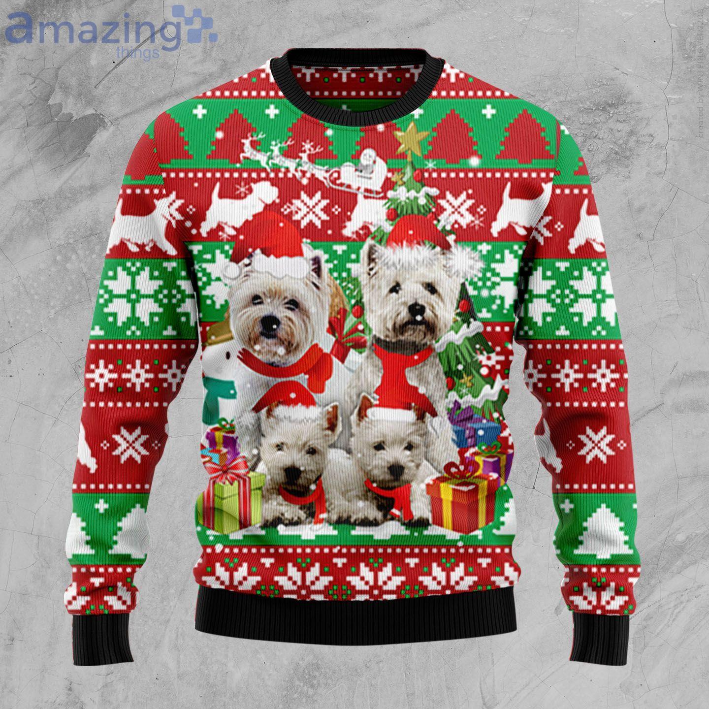 Christmas Gift And White Terrier Dog Lover Ugly Christmas Sweater image Christmas Gift And White Terrier Dog Lover Ugly Christmas Sweater Product Photo 1 Product photo 1