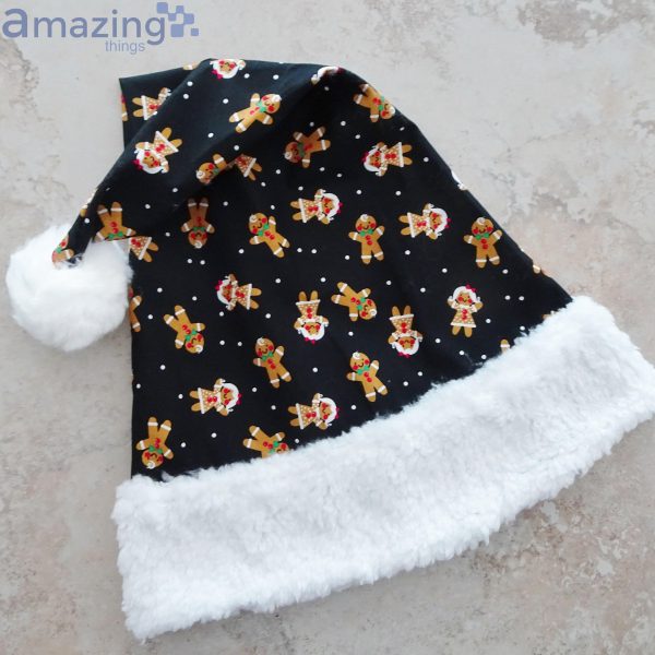 Christmas Gingerbread Cookies Pattern Christmas Santa Hat For Adult And Child Product Photo 3