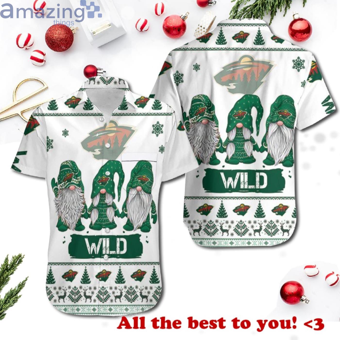 Christmas Gnomes Minnesota Wild Christmas Ugly Pattern 3D Hawaiian Shrit Product Photo 1