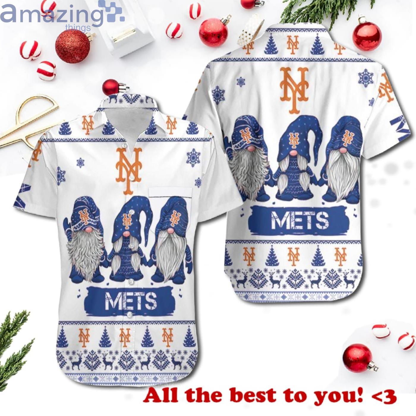 Christmas Gnomes New York Mets Christmas Ugly Pattern 3D Hawaiian Shrit Product Photo 1