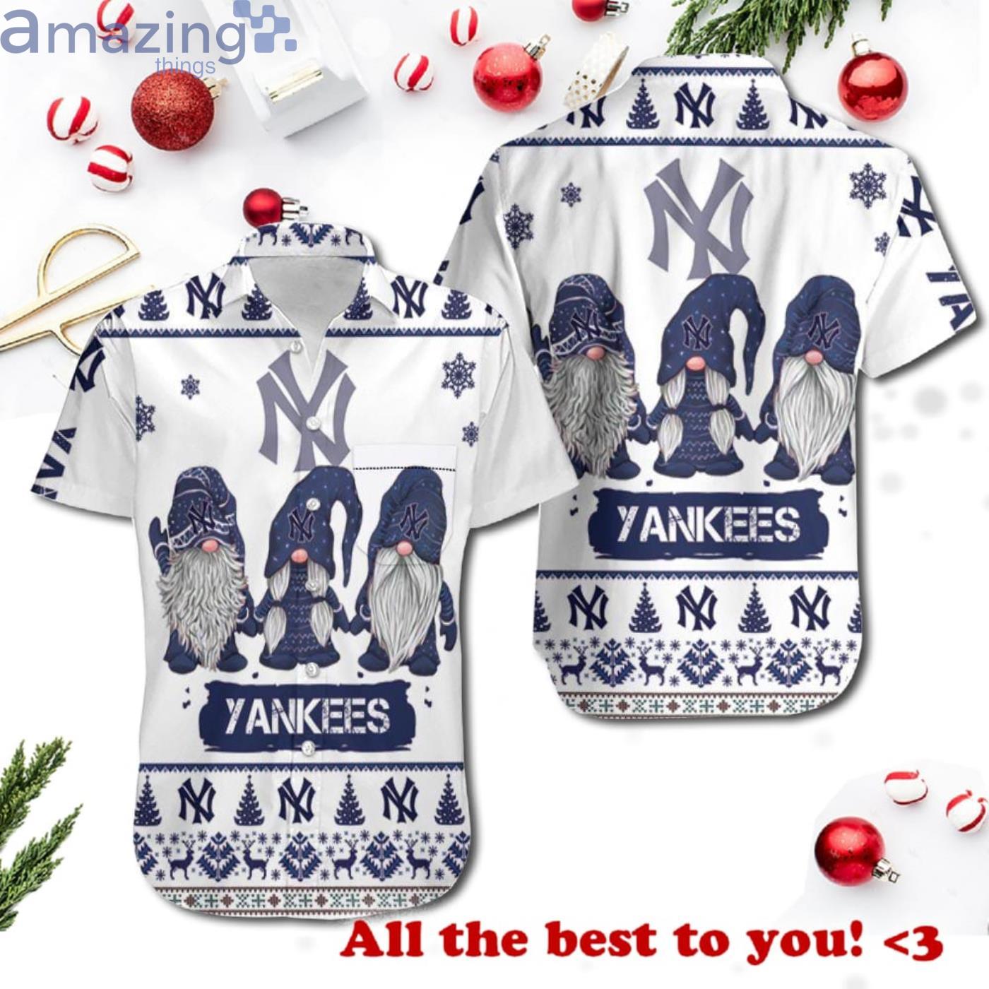 Christmas Gnomes New York Yankees Christmas Ugly Pattern 3D Hawaiian Shrit Product Photo 1