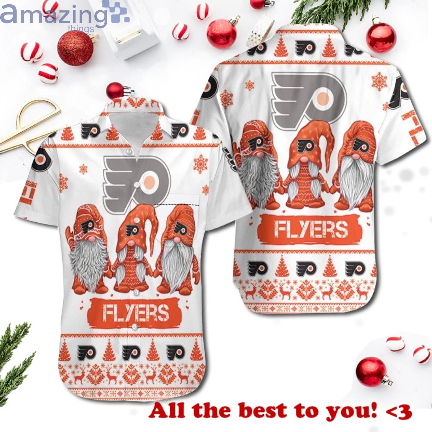 Christmas Gnomes Philadelphia Flyers Christmas Ugly Pattern 3D Hawaiian Shrit Product Photo 1
